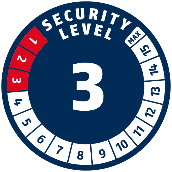 Рівень захисту 3/15 за шкалою ABUS Security Level